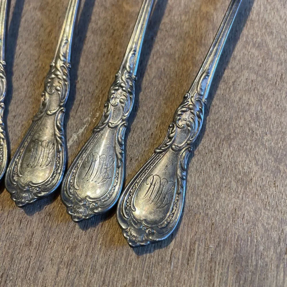 Rogers Bros Silver Plate Sporks 5 Pcs Monogrammed Tarnished